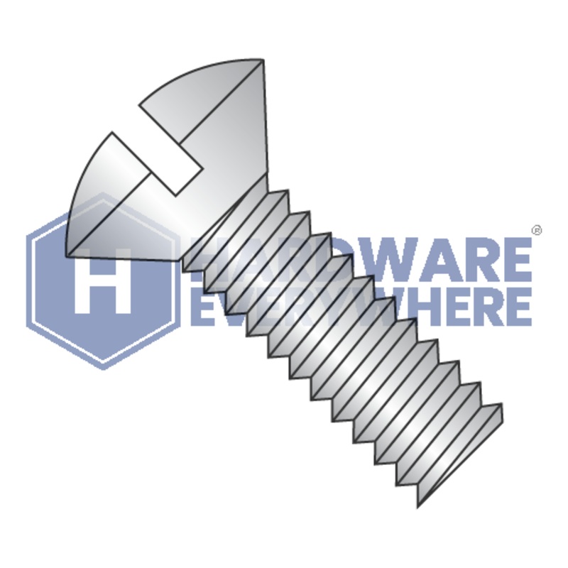 1/4-20 x 3/4 MACHINE SCREWS / Slotted / Oval Head / 18-8 Stainless / Plain