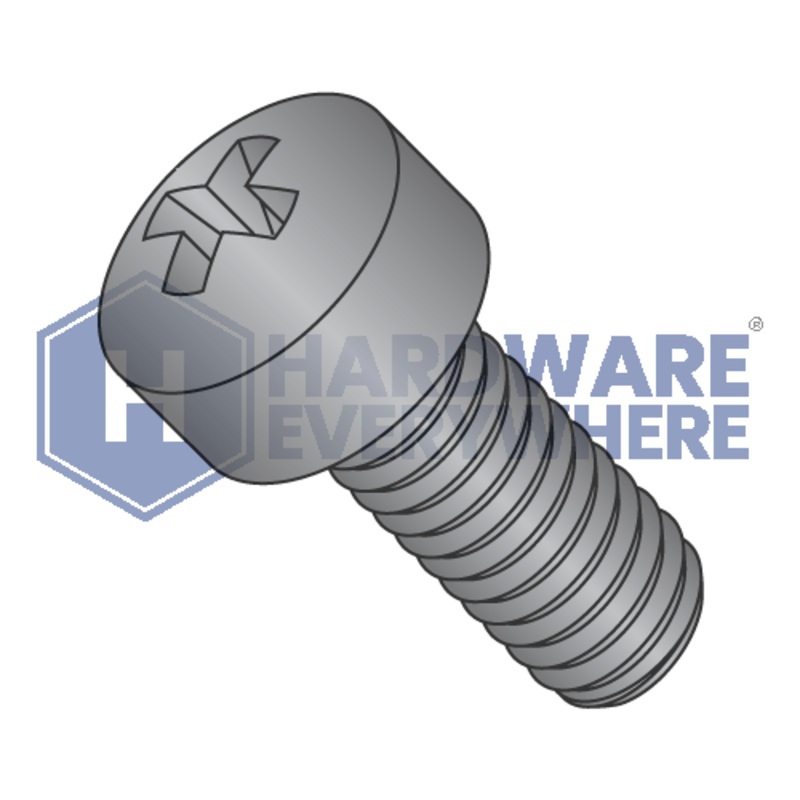 8-32 x 1/2 MACHINE SCREWS / Phillips / Fillister Head / Steel / Black Oxide