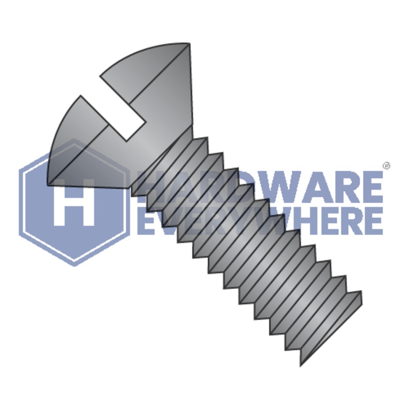 8-32 x 1/2 MACHINE SCREWS / Slotted / Oval Head / Steel / Black Oxide