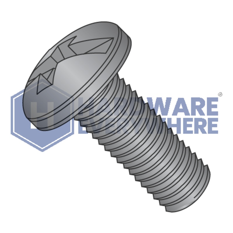 8-32 x 1/2 MACHINE SCREWS / Combo / Pan Head / Steel / Black Oxide