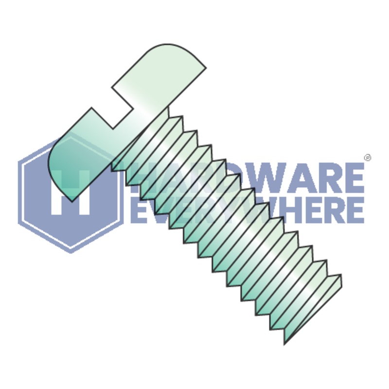 8-32 x 1/2 MACHINE SCREWS / Slotted / Pan Head / Steel / Green Zinc