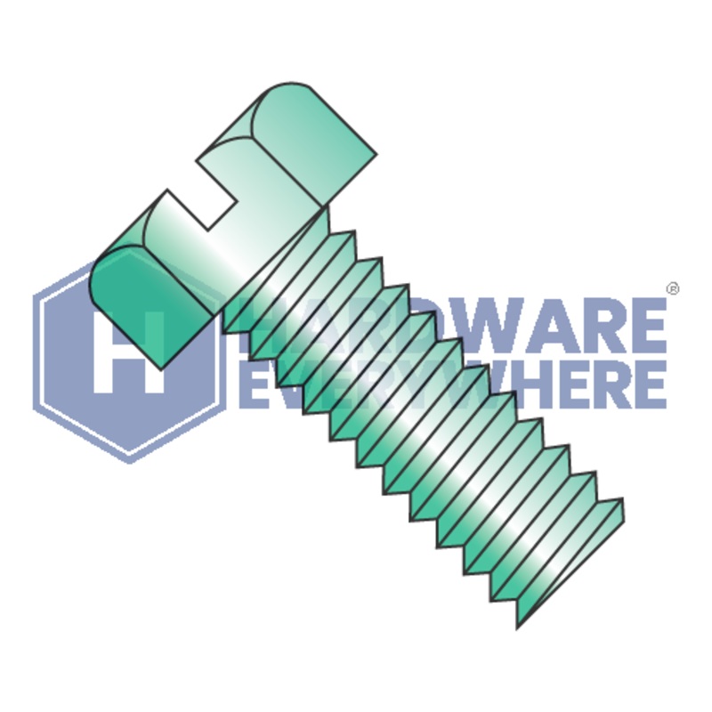 8-32 x 1/4 MACHINE SCREWS / Slotted / Hex Head / Steel / Green Zinc