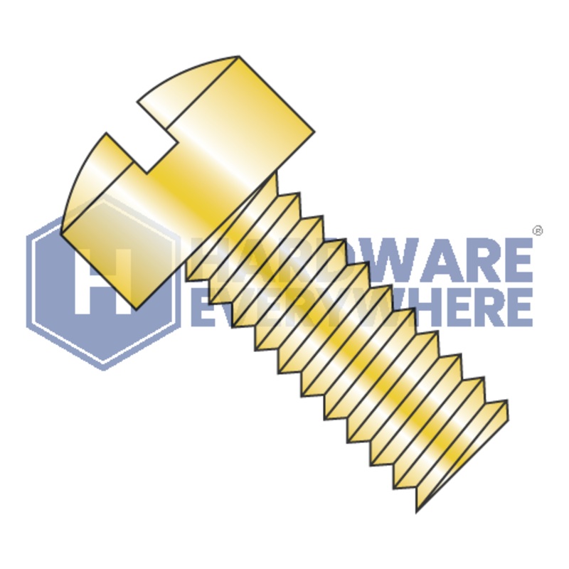 8-32 x 1/2 MACHINE SCREWS / Slotted / Fillister Head / Steel / Yellow Zinc
