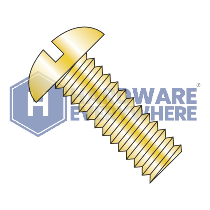 1/4-20 x 5/8 MACHINE SCREWS / Slotted / Round Head / Steel / Yellow Zinc
