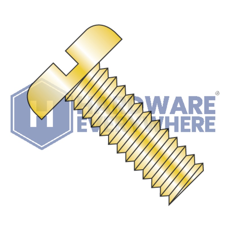 8-32 x 1/4 MACHINE SCREWS / Slotted / Pan Head / Steel / Yellow Zinc