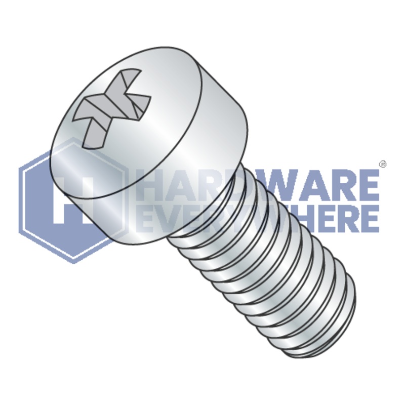 1/4-20 x 5/16 MACHINE SCREWS / Phillips / Fillister Head / Steel / Zinc