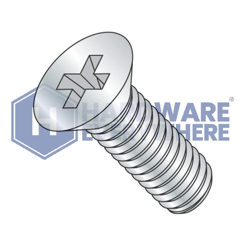 1/4-20 x 1/2 MACHINE SCREWS / Phillips / Flat Head / Steel / Zinc FUL163378776416