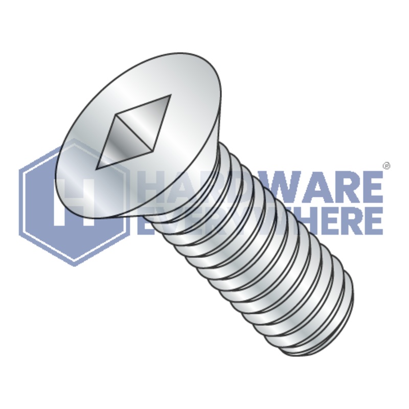 10-24 x 1 1/2 MACHINE SCREWS / Square / Flat Head / Steel / Zinc