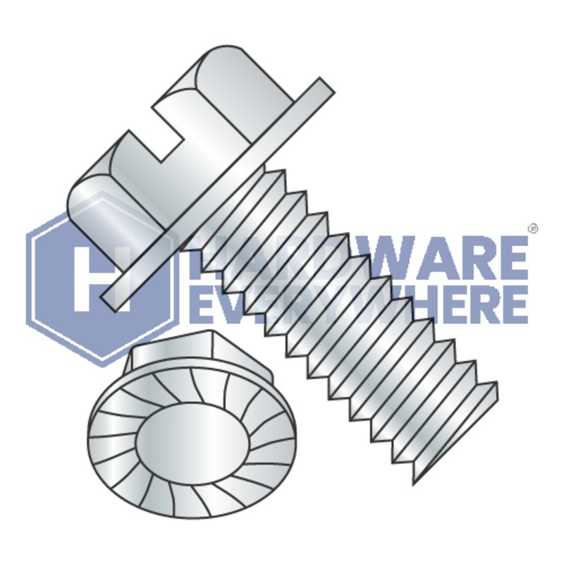 8-32 x 1/4 MACHINE SCREWS / Slotted / Hex Washer Head / Steel / Zinc