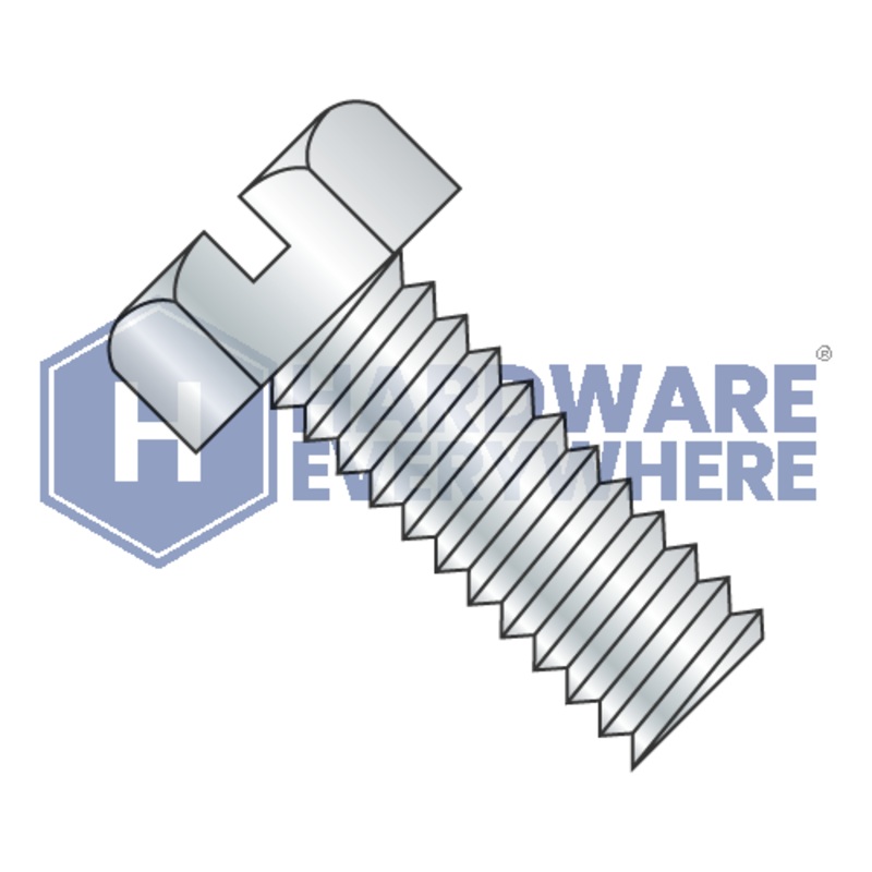 1/4-20 x 5/8 MACHINE SCREWS / Slotted / Hex Head / Steel / Zinc
