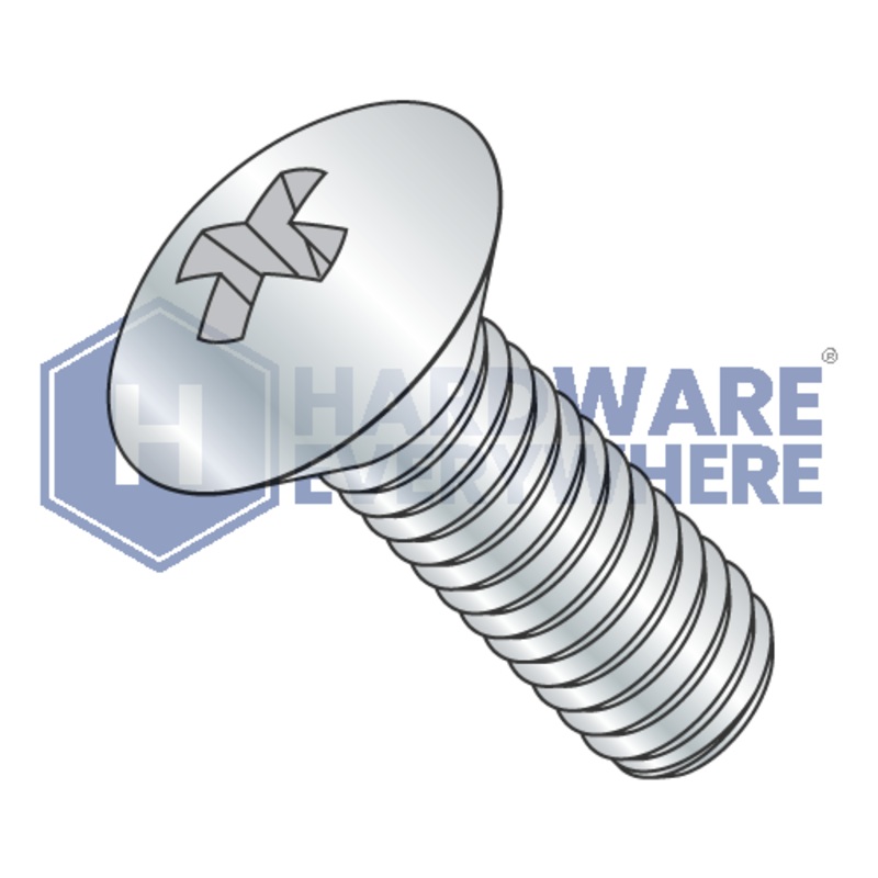 1/4-20 x 1/2 MACHINE SCREWS / Phillips / Oval Head / Steel / Zinc