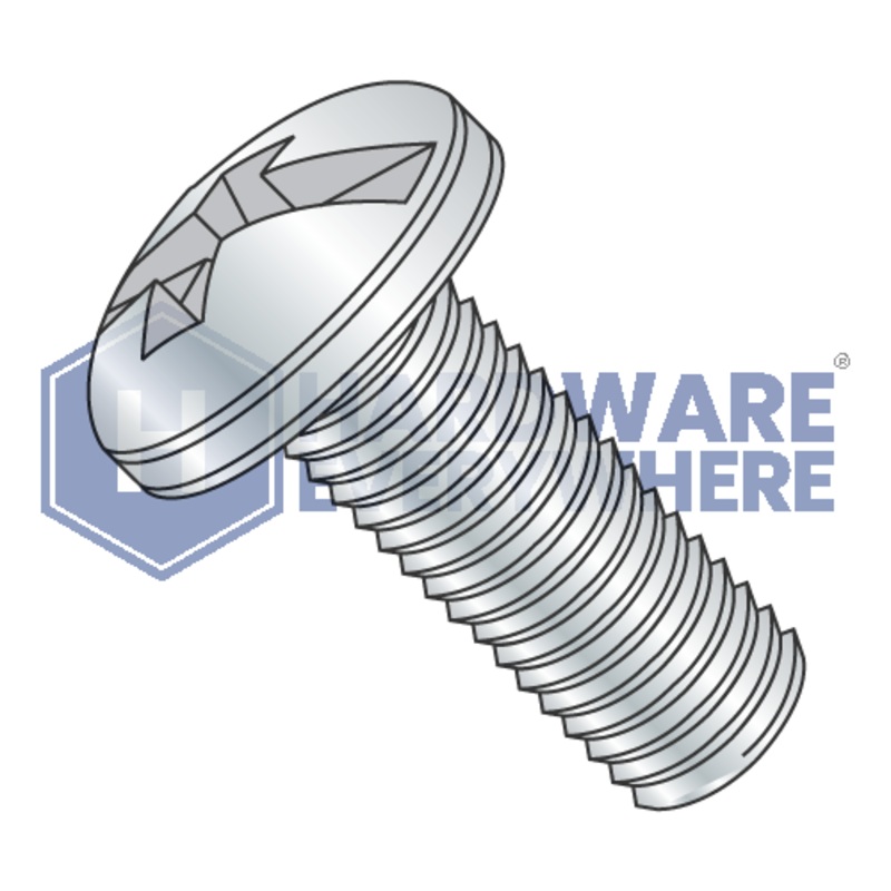 1/4-20 x 5/8 MACHINE SCREWS / Combo / Pan Head / Steel / Zinc