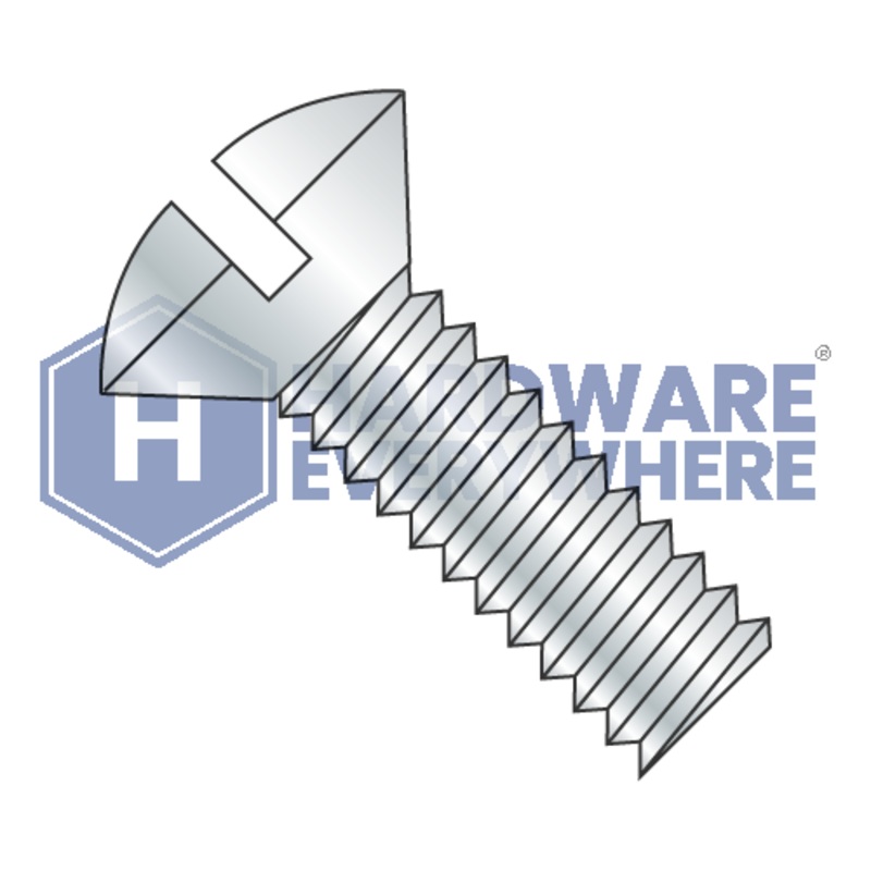 8-32 x 2 MACHINE SCREWS / Slotted / Oval Head / Steel / Zinc