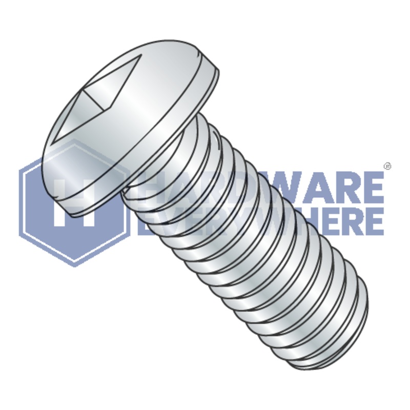 1/4-20 x 5/8 MACHINE SCREWS / Square / Pan Head / Steel / Zinc
