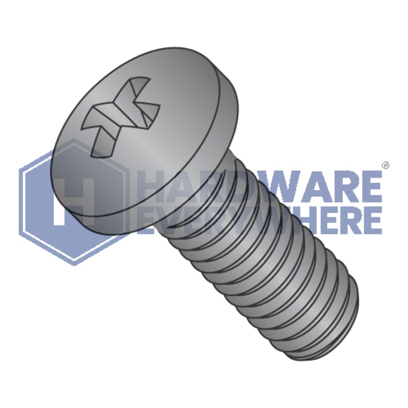 1/4-20 x 4 1/2 MACHINE SCREWS / Phillips / Pan Head / 18-8 Stainless / Black Oxide