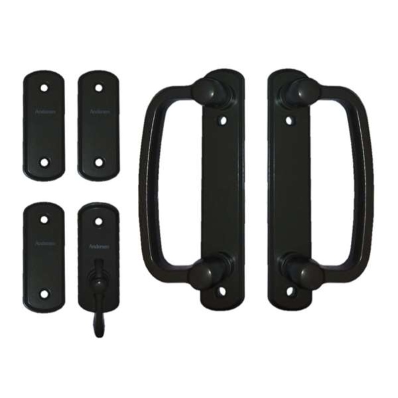 Andersen Albany 4-Panel Gliding Door Interior Hardware Set in Black (Half-Kit)