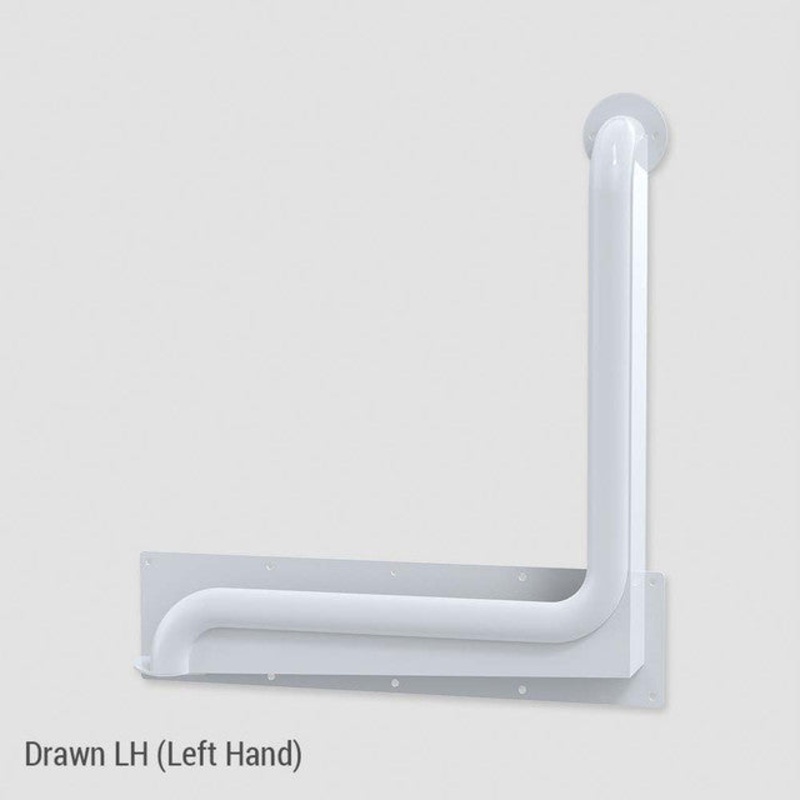 Anti-Ligature 90 Ambulant Grab Rail 450mm x 450mm Left Hand