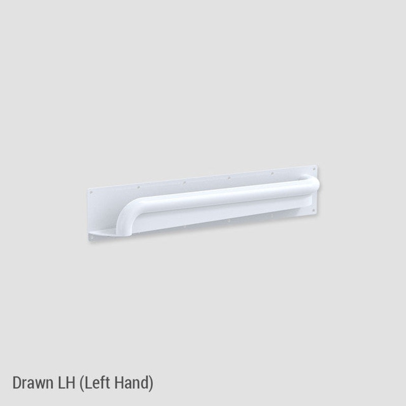 Anti-Ligature Horizontal Grab Rail Antimicrobial White Left Hand AIID55780452965