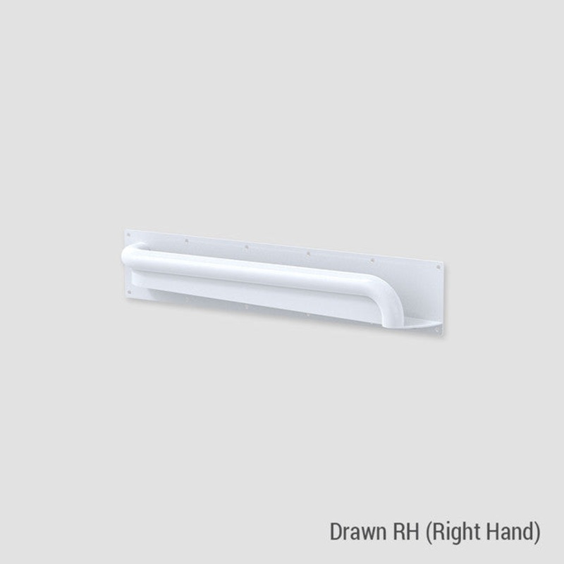 Anti-Ligature Horizontal Grab Rail Antimicrobial White Right Hand AIID55780452964