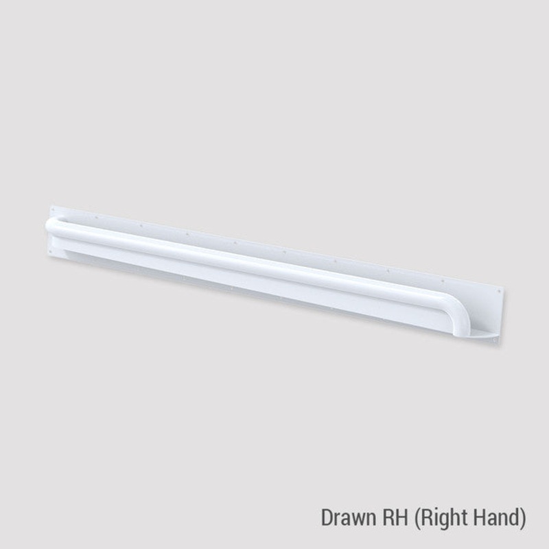 Anti-Ligature Horizontal Grab Rail Antimicrobial White Right Hand AIID55780452986