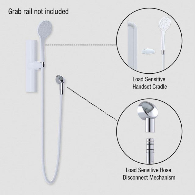 Anti-Ligature Shower Kit 6 Wels 3 Star – 9 L/min Antimicrobial White