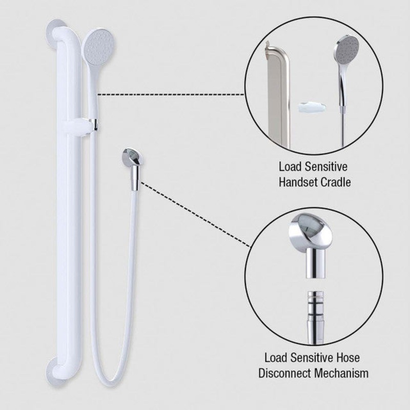Anti-Ligature Shower Kit 9 Antimicrobial White Wels 3 Star – 9 L/min