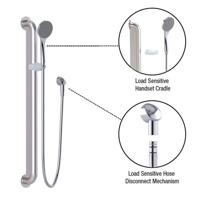Anti-Ligature Shower Kit 9 Chrome Wels 3 Star – 9 L/min
