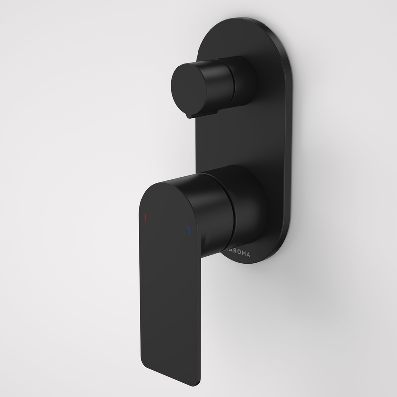 Urbane II Bath / Shower Mixer With Diverter – Round Cover Plate – Matte Black