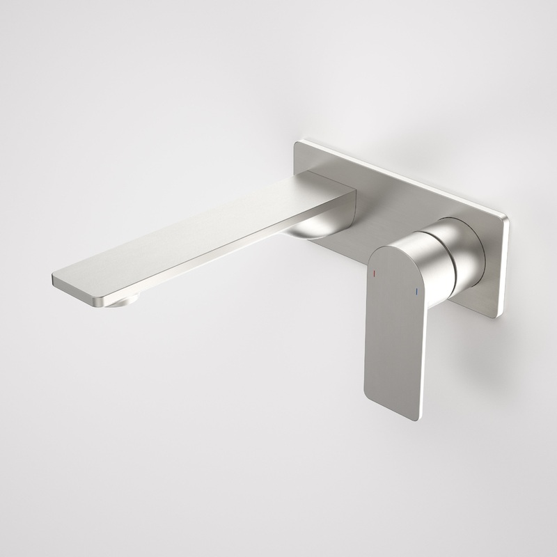 Urbane II 180mm Wall Basin / Bath Mixer – Rectangular Cover Plate – Brushed Nickel – Sales Kit – LF
