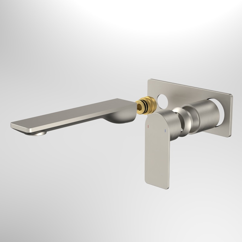 Urbane II 180mm Wall Basin / Bath Trim Kit – Rectangular Cover Plate – Brushed Nickel – LF
