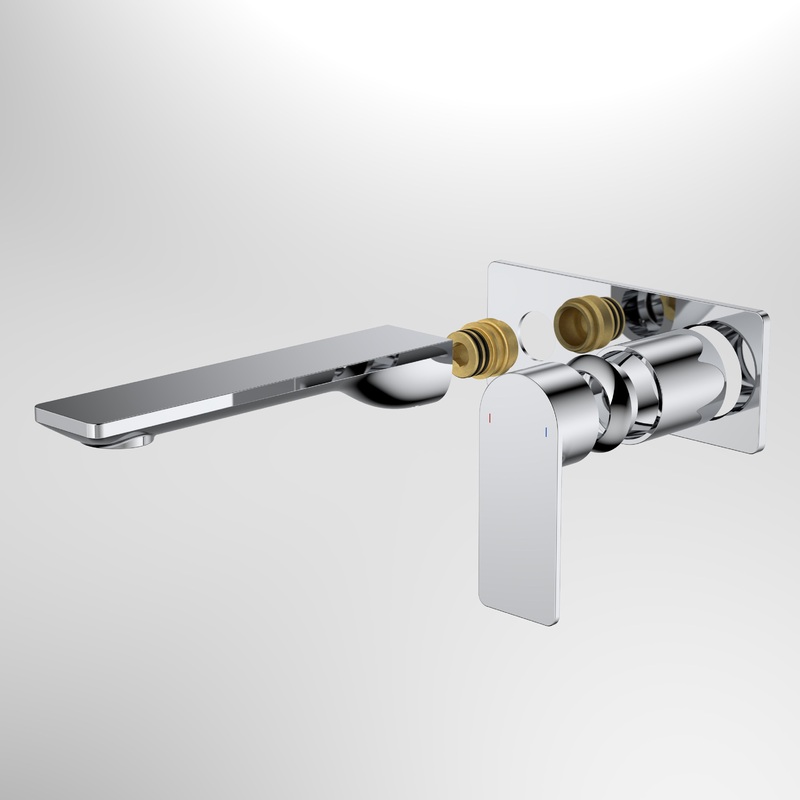 Urbane II 180mm Wall Basin / Bath Trim Kit – Rectangular Cover Plate – Chrome – LF