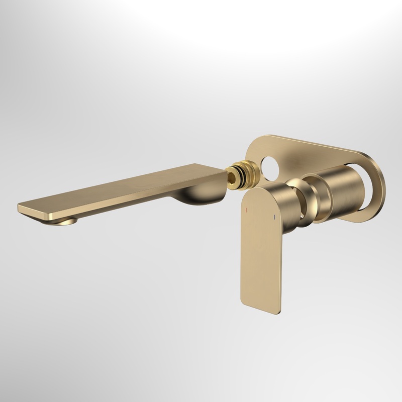 Urbane II 180mm Wall Basin / Bath Trim Kit – Round Cover Plate – Brushed Brass