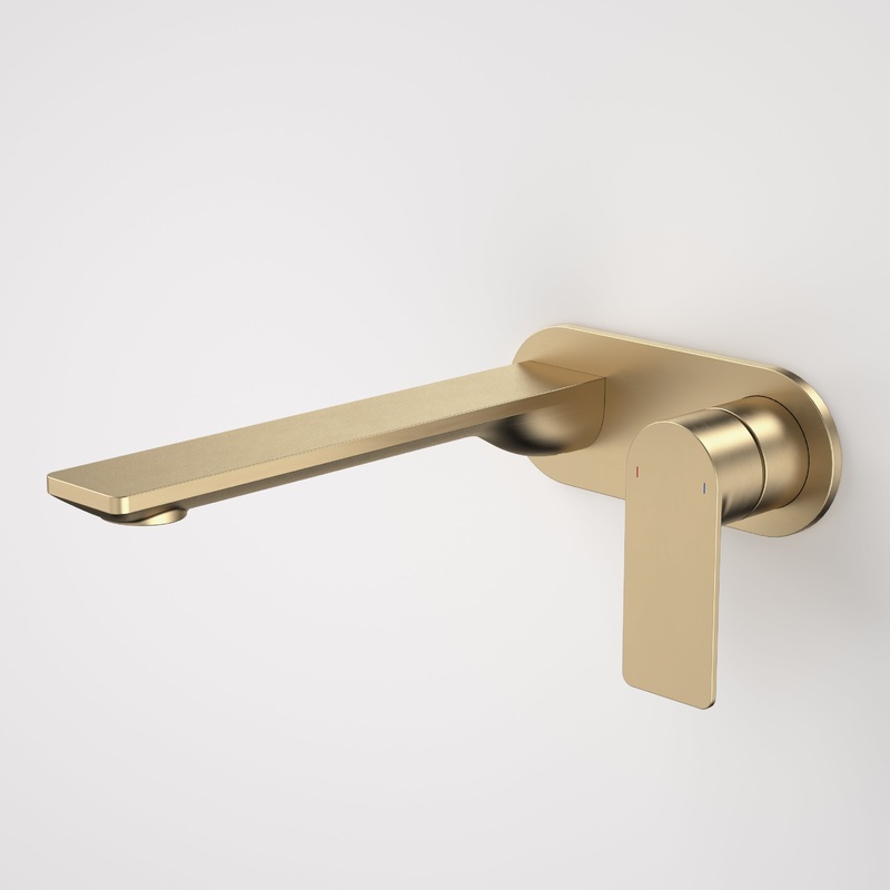 Urbane II 220mm Wall Basin / Bath Mixer – Round Cover Plate – Brushed Brass – Sales Kit – LF