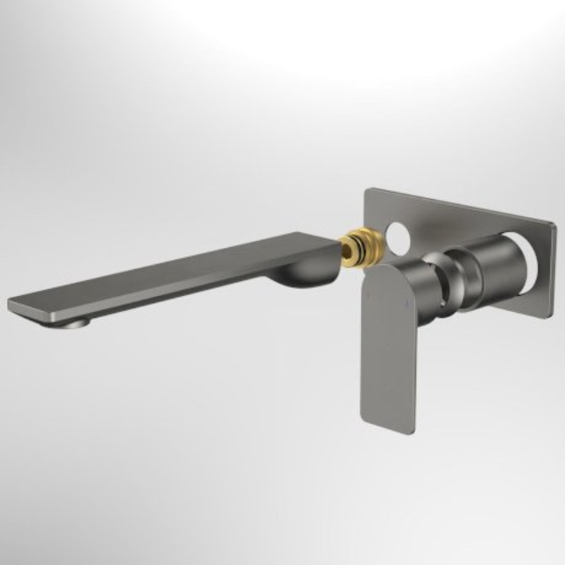 Urbane II 220mm Wall Basin / Bath Trim Kit – Rectangular Cover Plate – Gunmetal – LF