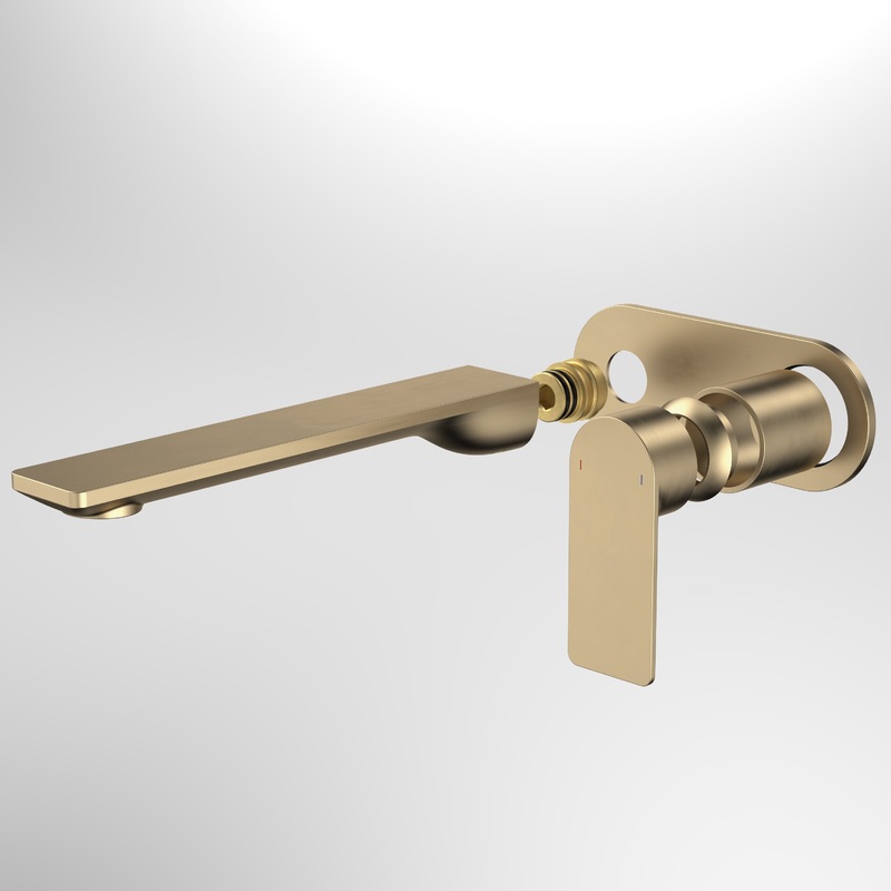 Urbane II 220mm Wall Basin / Bath Trim Kit – Round Cover Plate – Brushed Brass – LF